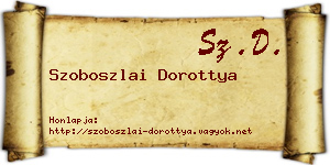 Szoboszlai Dorottya névjegykártya